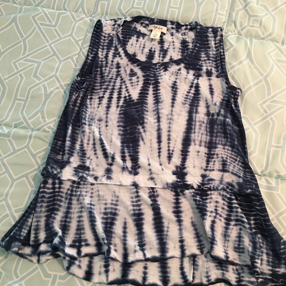 Tie-dyed Sleeveless Swing Top